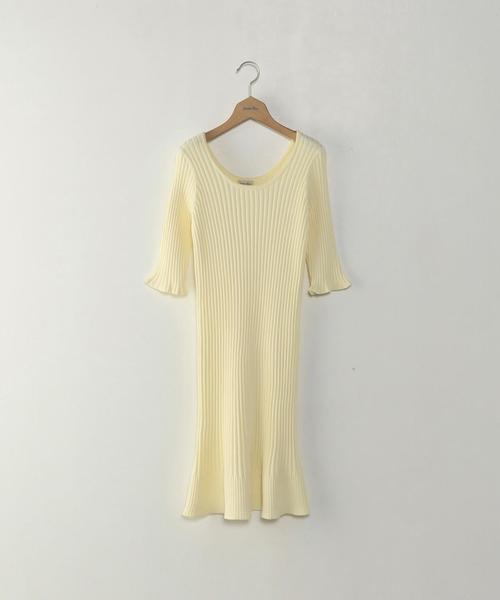 Steven Alan（スティーブンアラン）の「＜Steven Alan＞RIB KNIT SHORT SLEEVE ONE-PIECE/ﾜﾝﾋﾟｰｽ◆（ワンピース・レディース・オフホワイト/オレンジ/ダークグリーン・FREE）」の11枚目の写真