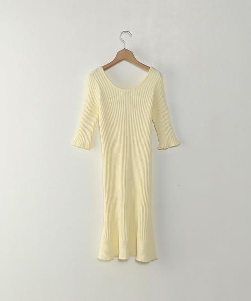 Steven Alan（スティーブンアラン）の「＜Steven Alan＞RIB KNIT SHORT SLEEVE ONE-PIECE/ﾜﾝﾋﾟｰｽ◆（ワンピース・レディース・オフホワイト/オレンジ/ダークグリーン・FREE）」の12枚目の写真