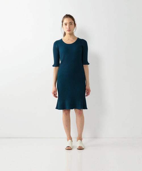 Steven Alan（スティーブンアラン）の「＜Steven Alan＞RIB KNIT SHORT SLEEVE ONE-PIECE/ﾜﾝﾋﾟｰｽ◆（ワンピース・レディース・オフホワイト/オレンジ/ダークグリーン・FREE）」の14枚目の写真