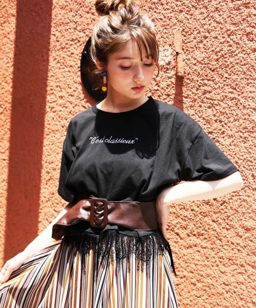 Heather(ヘザー)の「シシュウロゴレースT 764459(Tシャツ/カットソー・レディース・ブラック/アイボリー/ライトブルー・FREE)」の11枚目の写真