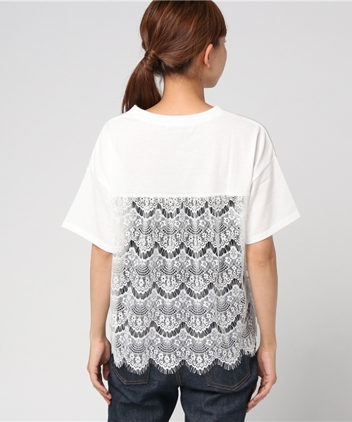 Heather(ヘザー)の「シシュウロゴレースT 764459(Tシャツ/カットソー・レディース・ブラック/アイボリー/ライトブルー・FREE)」の6枚目の写真