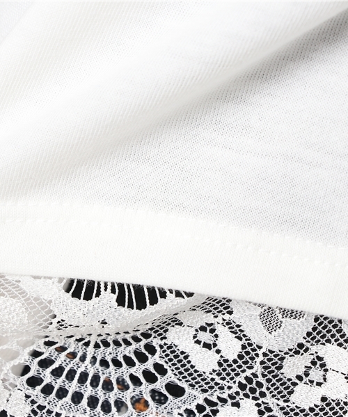 Heather(ヘザー)の「シシュウロゴレースT 764459(Tシャツ/カットソー・レディース・ブラック/アイボリー/ライトブルー・FREE)」の10枚目の写真