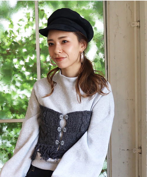 TODAYFUL(トゥデイフル)の「コーデゥロイキャスケット(キャスケット・レディース・ブラック/ダークブラウン・FREE)」の7枚目の写真