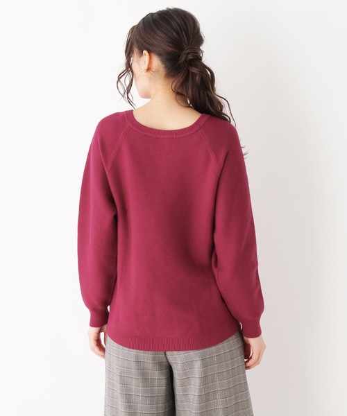 grove(グローブ)の「◆【WEB限定あり】Vネックラグラン袖プルオーバー(ニット/セーター・レディース・ネイビー/オフホワイト/イエロー/ピンク/グリーン/ピンク系1/ブルー・02/03)」の8枚目の写真