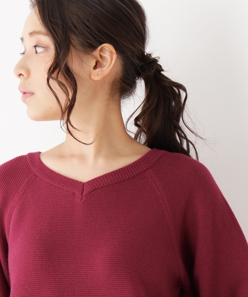 grove(グローブ)の「◆【WEB限定あり】Vネックラグラン袖プルオーバー(ニット/セーター・レディース・ネイビー/オフホワイト/イエロー/ピンク/グリーン/ピンク系1/ブルー・02/03)」の11枚目の写真