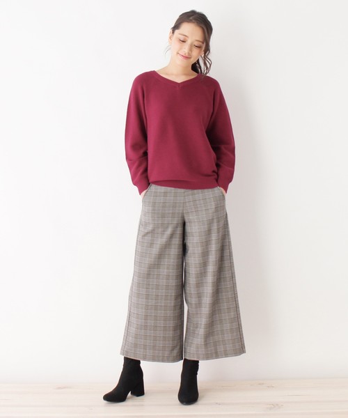 grove(グローブ)の「◆【WEB限定あり】Vネックラグラン袖プルオーバー(ニット/セーター・レディース・ネイビー/オフホワイト/イエロー/ピンク/グリーン/ピンク系1/ブルー・02/03)」の9枚目の写真