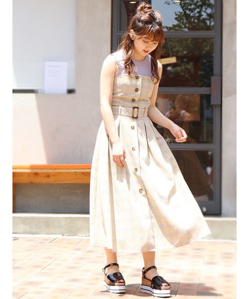 dazzlin（ダズリン）の「チェックベアワンピース（ワンピース・レディース・ベージュ/イエロー/ブルー・MEDIUM/SMALL）」の10枚目の写真