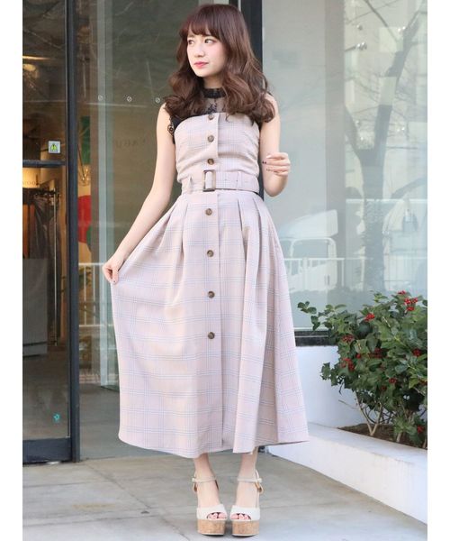 dazzlin（ダズリン）の「チェックベアワンピース（ワンピース・レディース・ベージュ/イエロー/ブルー・MEDIUM/SMALL）」の13枚目の写真