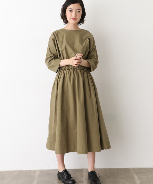 かぐれ ウエストギャザーワンピース BEIGE 楽天市場】ウエストギャザー