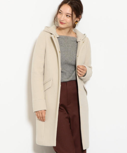 green label relaxing（グリーンレーベルリラクシング）の「◆KFC W 2WAY ノーカラー フード コート LONG ◆（その他アウター・レディース・ネイビー/ライトグレー/ナチュラル/ダークグレー・34/36/44/42/46/38/40）」の3枚目の写真