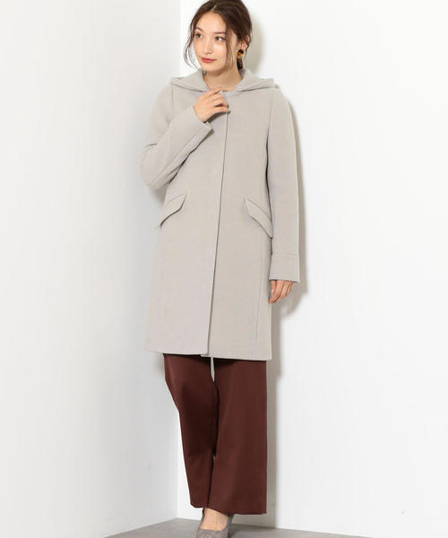 green label relaxing（グリーンレーベルリラクシング）の「◆KFC W 2WAY ノーカラー フード コート LONG ◆（その他アウター・レディース・ネイビー/ライトグレー/ナチュラル/ダークグレー・34/36/44/42/46/38/40）」の8枚目の写真