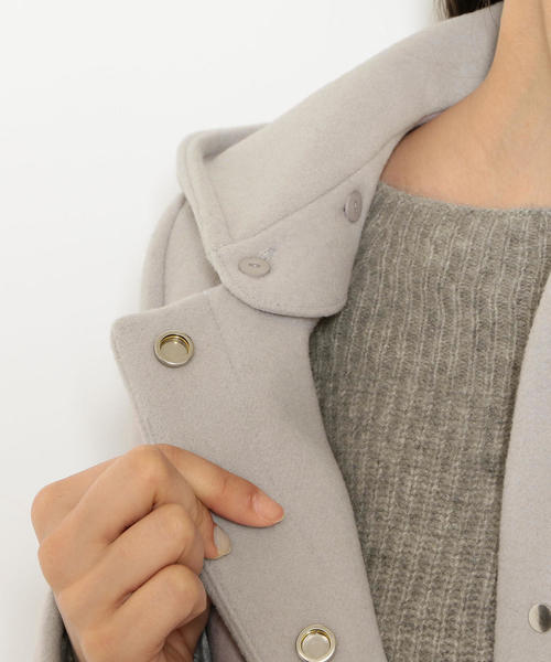 green label relaxing（グリーンレーベルリラクシング）の「◆KFC W 2WAY ノーカラー フード コート LONG ◆（その他アウター・レディース・ネイビー/ライトグレー/ナチュラル/ダークグレー・34/36/44/42/46/38/40）」の16枚目の写真