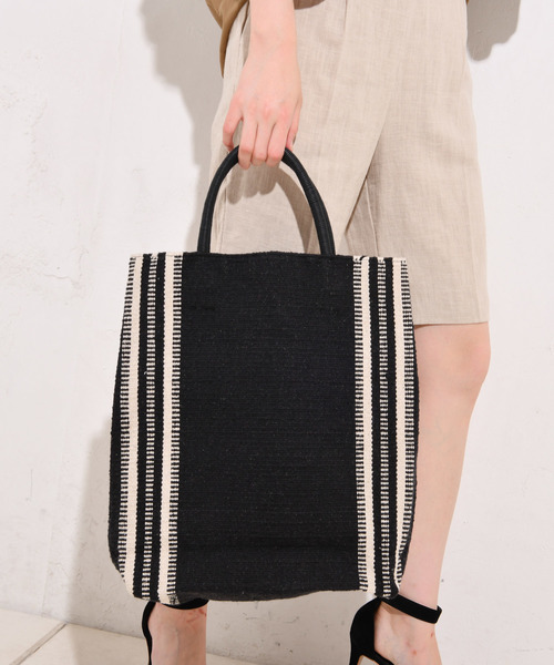 RIVE DROITE（リヴドロワ）の「【ANANS（アナンズ）】ストライプ柄トート（ハンドバッグ・レディース・イエロー/ブラック・FREE）」の2枚目の写真