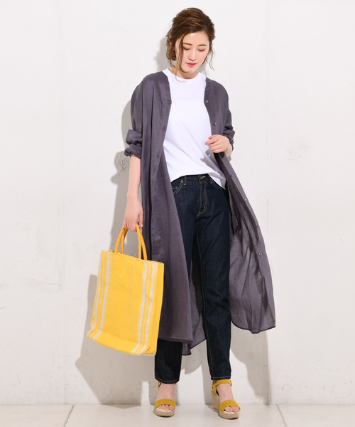 RIVE DROITE（リヴドロワ）の「【ANANS（アナンズ）】ストライプ柄トート（ハンドバッグ・レディース・イエロー/ブラック・FREE）」の9枚目の写真