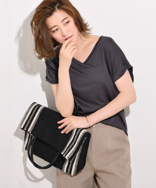 RIVE DROITE（リヴドロワ）の「【ANANS（アナンズ）】ストライプ柄トート（ハンドバッグ・レディース・イエロー/ブラック・FREE）」の8枚目の写真