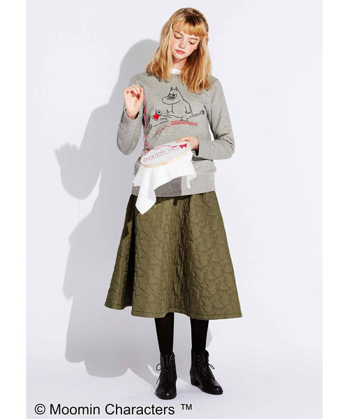 MOOMIN(ムーミン)の「ムーミン お裁縫刺しゅうのスウェットトップス(スウェット・レディース・杢グレー・SMALL/MEDIUM/LARGE/X-LARGE/XX-LARGE)」の4枚目の写真