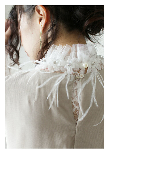 cawaii(カワイイ)の「花コサージュと羽根舞う華やかなインナーレース(Tシャツ/カットソー・レディース・ホワイト・FREE)」の20枚目の写真