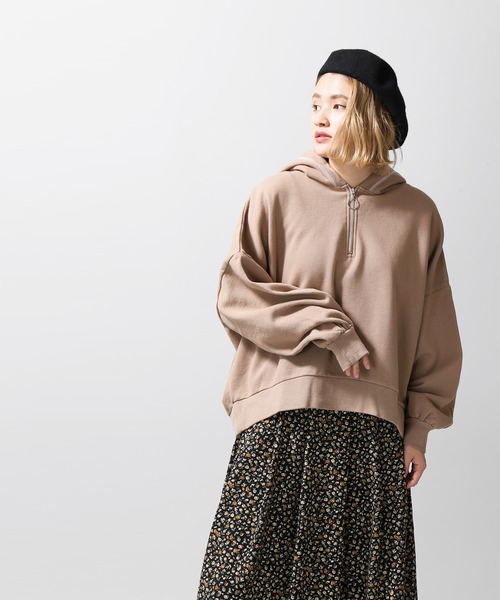 WEGO（ウィゴー）の「WEGO/ハーフZIPボリュームパーカー（パーカー・レディース・アイボリー/グリーン/ベージュ/ブラック/ライトピンク・FREE）」の17枚目の写真