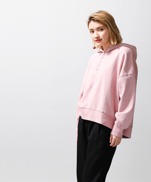 WEGO（ウィゴー）の「WEGO/ハーフZIPボリュームパーカー（パーカー・レディース・アイボリー/グリーン/ベージュ/ブラック/ライトピンク・FREE）」の13枚目の写真