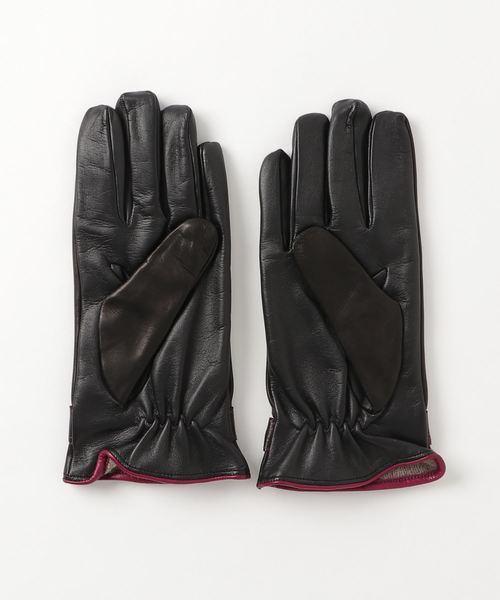 CARIDEI（カリデイ）の「ラムスマートタッチベルテッドカシミヤライニンググローブ（手袋・メンズ・ブラック/ブラウン・8）」の3枚目の写真