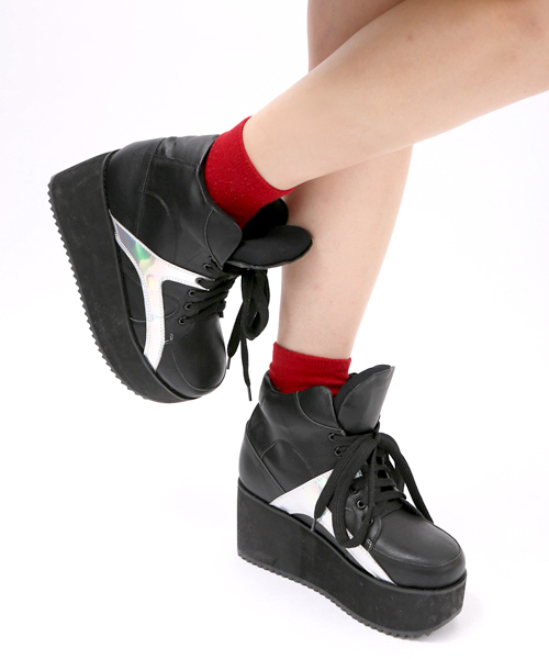 WEGO（ウィゴー）の「WEGO/厚底スニーカー（スニーカー・レディース・ブラック/ブラック系その他・24.5/23.5）」の2枚目の写真