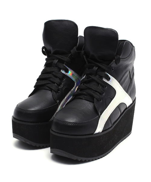 WEGO（ウィゴー）の「WEGO/厚底スニーカー（スニーカー・レディース・ブラック/ブラック系その他・24.5/23.5）」の4枚目の写真