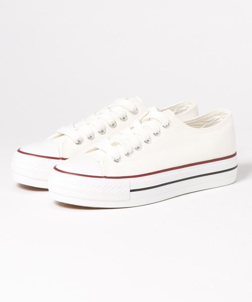 KOBE LETTUCE（コウベレタス）の「ローカット厚底キャンバススニーカー（スニーカー・レディース・ブラック/グレー/アイボリー/ベージュ/カーキ/ワインレッド/パイソン・LL/S/M/L）」の10枚目の写真