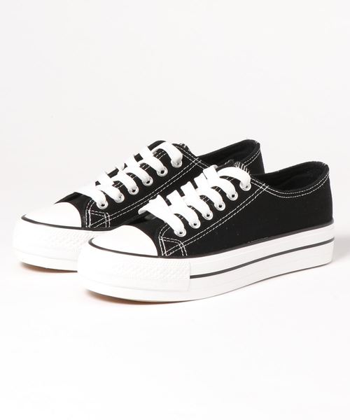 KOBE LETTUCE（コウベレタス）の「ローカット厚底キャンバススニーカー（スニーカー・レディース・ブラック/グレー/アイボリー/ベージュ/カーキ/ワインレッド/パイソン・LL/S/M/L）」の11枚目の写真