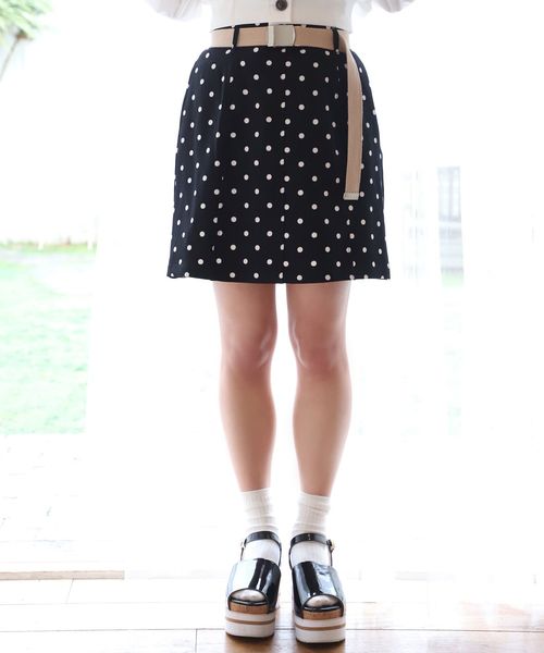 one after another NICE CLAUP(ワンアフターアナザーナイスクラップ)の「柄アソート台形スカート(スカート・レディース・ブルー系その他/ストライプ/ドット/チェック/ホワイト系その他・FREE)」の4枚目の写真
