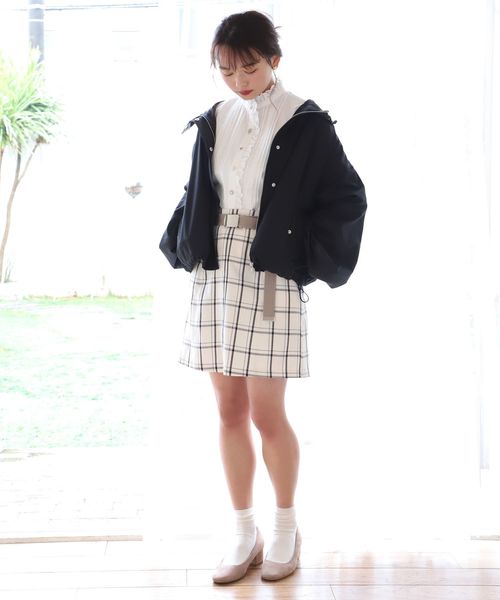 one after another NICE CLAUP(ワンアフターアナザーナイスクラップ)の「柄アソート台形スカート(スカート・レディース・ブルー系その他/ストライプ/ドット/チェック/ホワイト系その他・FREE)」の12枚目の写真