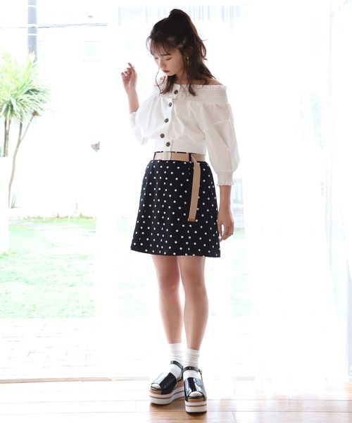 one after another NICE CLAUP(ワンアフターアナザーナイスクラップ)の「柄アソート台形スカート(スカート・レディース・ブルー系その他/ストライプ/ドット/チェック/ホワイト系その他・FREE)」の16枚目の写真