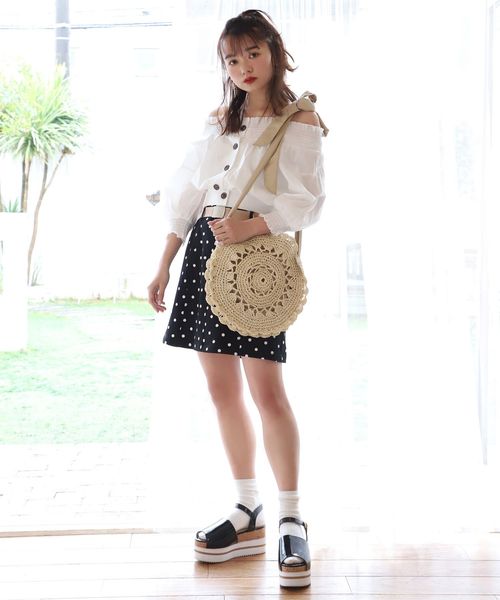 one after another NICE CLAUP(ワンアフターアナザーナイスクラップ)の「柄アソート台形スカート(スカート・レディース・ブルー系その他/ストライプ/ドット/チェック/ホワイト系その他・FREE)」の17枚目の写真