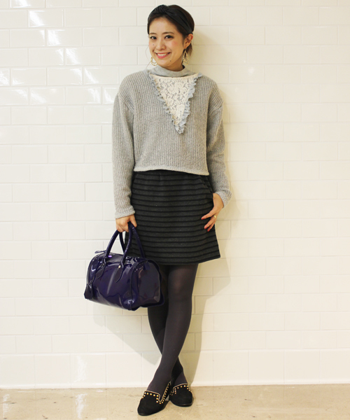 mystic（ミスティック）の「ボーダータイトスカート（スカート・レディース・ネイビー/チャコールグレー/ブラック・ﾌﾘ-）」の3枚目の写真