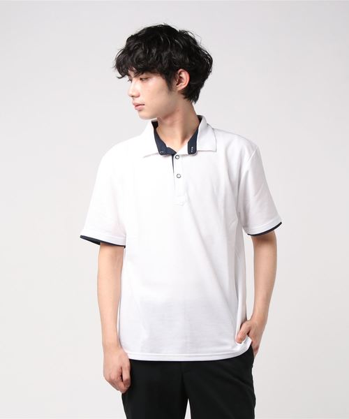 セール 配色鹿の子ドライ半袖ポロシャツビジネスカジュアル ポロシャツ Styleblock スタイルブロック のファッション通販 Zozotown