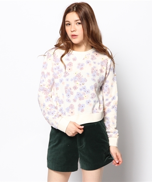 natural couture（ナチュラルクチュール）の「フラワープリントプルオーバー（Tシャツ/カットソー・レディース・アイボリー/トップグレー・FREE）」の10枚目の写真