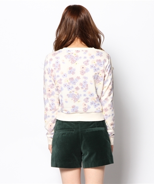 natural couture（ナチュラルクチュール）の「フラワープリントプルオーバー（Tシャツ/カットソー・レディース・アイボリー/トップグレー・FREE）」の7枚目の写真