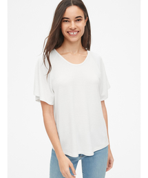 GAP | ソフトスパン フラウンススリーブtシャツ(Tシャツ/カットソー)