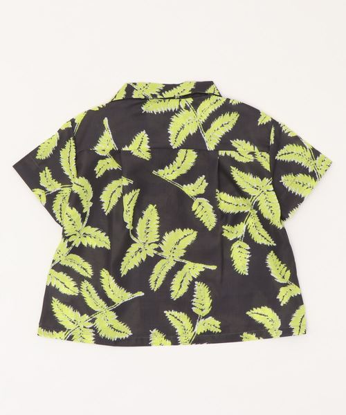 LOWRYS FARM(ローリーズファーム)の「リーフプリントシャツS/S 839893(シャツ/ブラウス・キッズ・チャコールグレー/ベージュ/ピンク・100/110/120)」の4枚目の写真