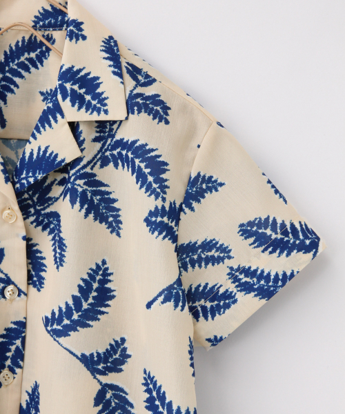 LOWRYS FARM(ローリーズファーム)の「リーフプリントシャツS/S 839893(シャツ/ブラウス・キッズ・チャコールグレー/ベージュ/ピンク・100/110/120)」の16枚目の写真