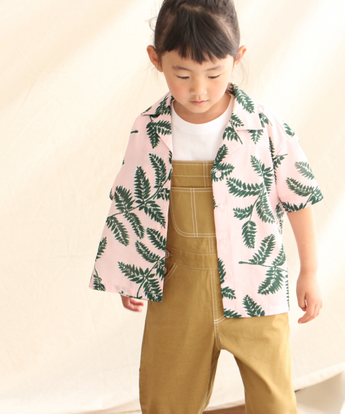 LOWRYS FARM(ローリーズファーム)の「リーフプリントシャツS/S 839893(シャツ/ブラウス・キッズ・チャコールグレー/ベージュ/ピンク・100/110/120)」の10枚目の写真