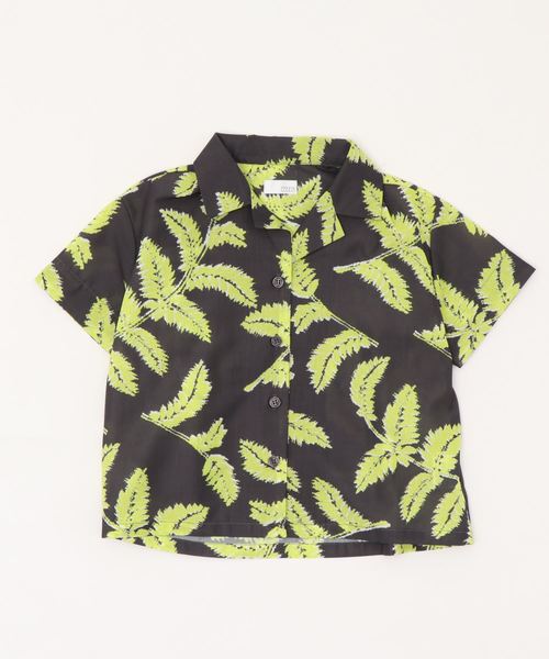 LOWRYS FARM(ローリーズファーム)の「リーフプリントシャツS/S 839893(シャツ/ブラウス・キッズ・チャコールグレー/ベージュ/ピンク・100/110/120)」の15枚目の写真