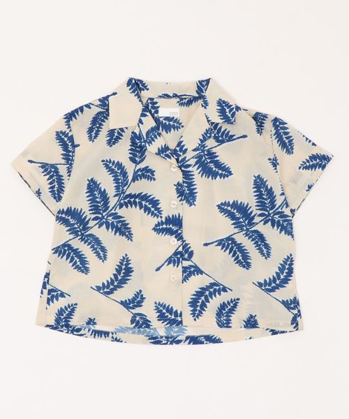 LOWRYS FARM(ローリーズファーム)の「リーフプリントシャツS/S 839893(シャツ/ブラウス・キッズ・チャコールグレー/ベージュ/ピンク・100/110/120)」の8枚目の写真