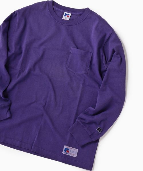 Russell Athletic（ラッセルアスレティック）の「RUSSELL ATHLETIC×SHIPS: 別注 ユーズド加工 ロンT 19FW（Tシャツ/カットソー・メンズ・ブルー/チャコールグレー/ブラウン/パープル/ホワイト・MEDIUM/SMALL/LARGE/X-LARGE）」の18枚目の写真