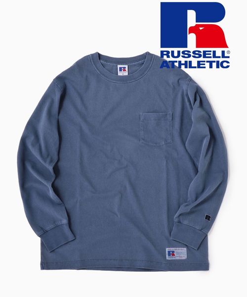 Russell Athletic（ラッセルアスレティック）の「RUSSELL ATHLETIC×SHIPS: 別注 ユーズド加工 ロンT 19FW（Tシャツ/カットソー・メンズ・ブルー/チャコールグレー/ブラウン/パープル/ホワイト・MEDIUM/SMALL/LARGE/X-LARGE）」の16枚目の写真