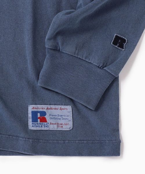 Russell Athletic（ラッセルアスレティック）の「RUSSELL ATHLETIC×SHIPS: 別注 ユーズド加工 ロンT 19FW（Tシャツ/カットソー・メンズ・ブルー/チャコールグレー/ブラウン/パープル/ホワイト・MEDIUM/SMALL/LARGE/X-LARGE）」の10枚目の写真