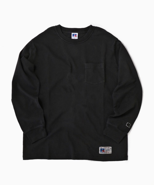 Russell Athletic（ラッセルアスレティック）の「RUSSELL ATHLETIC×SHIPS: 別注 ユーズド加工 ロンT 19FW（Tシャツ/カットソー・メンズ・ブルー/チャコールグレー/ブラウン/パープル/ホワイト・MEDIUM/SMALL/LARGE/X-LARGE）」の3枚目の写真