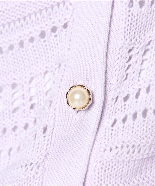 one after another NICE CLAUP（ワンアフターアナザーナイスクラップ）の「【ナイスクラップ】すかしｶｰﾃﾞｨｶﾞﾝ（カーディガン/ボレロ・レディース・イエロー/ネイビー/ミント/アイボリー/パープル・FREE）」の10枚目の写真