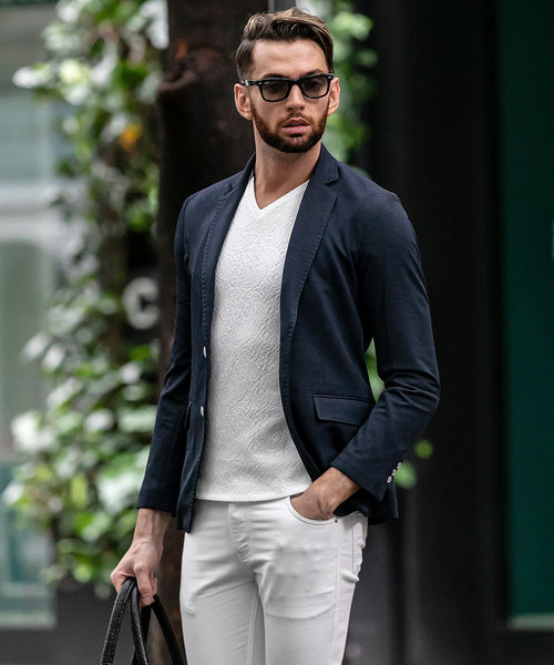 Buffalo Bobs(バッファローボブズ)の「NOMADO-PARINE(ノマド-パリーネ)テーラードジャケット(テーラードジャケット・メンズ・ネイビー/グレー・2-3/3-4/1-2)」の2枚目の写真