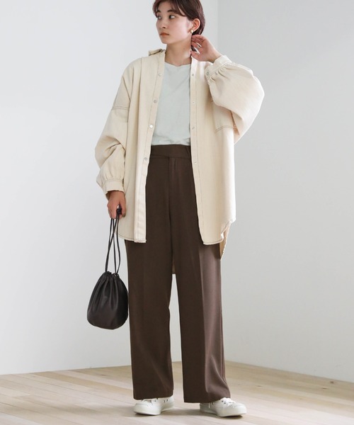 select MOCA（セレクトモカ）の「ウエストベルトデザインロングパンツ（スラックス・レディース・ブラック/ブラウン/カーキ・SMALL/MEDIUM）」の21枚目の写真