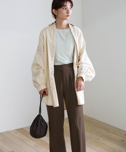 select MOCA（セレクトモカ）の「ウエストベルトデザインロングパンツ（スラックス・レディース・ブラック/ブラウン/カーキ・SMALL/MEDIUM）」の20枚目の写真